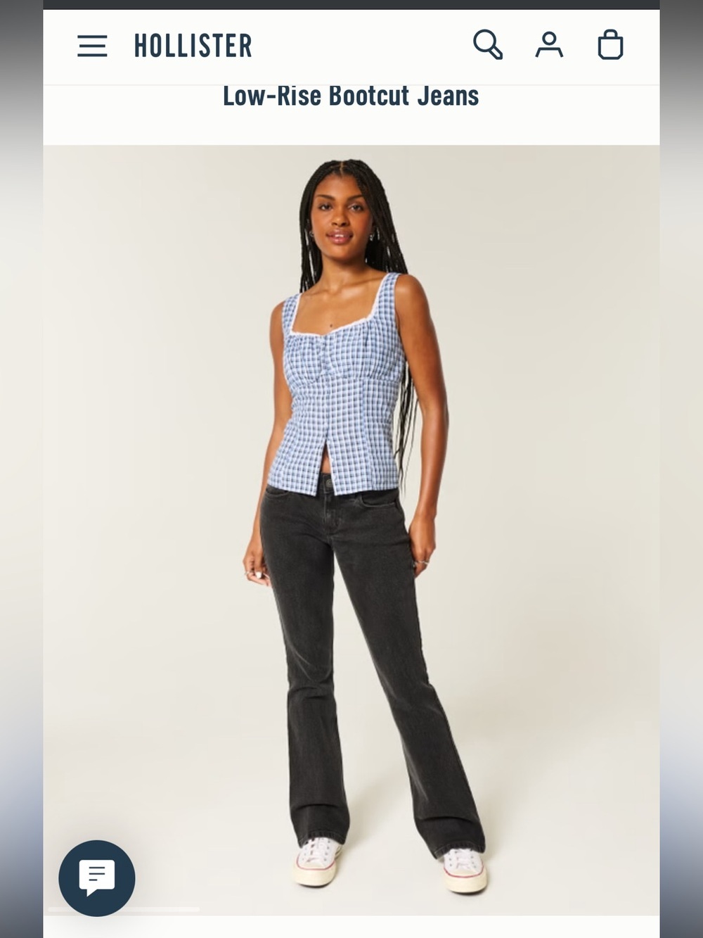 Hollister Women’s Low-Rise Bootcut Jeans in Washed Black 25R/0R